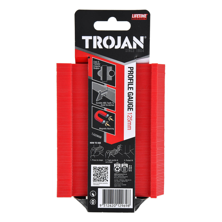 Trojan 125mm Profile Gauge, ABS Teeth, Contour Copy Tool for Irregular Shapes
