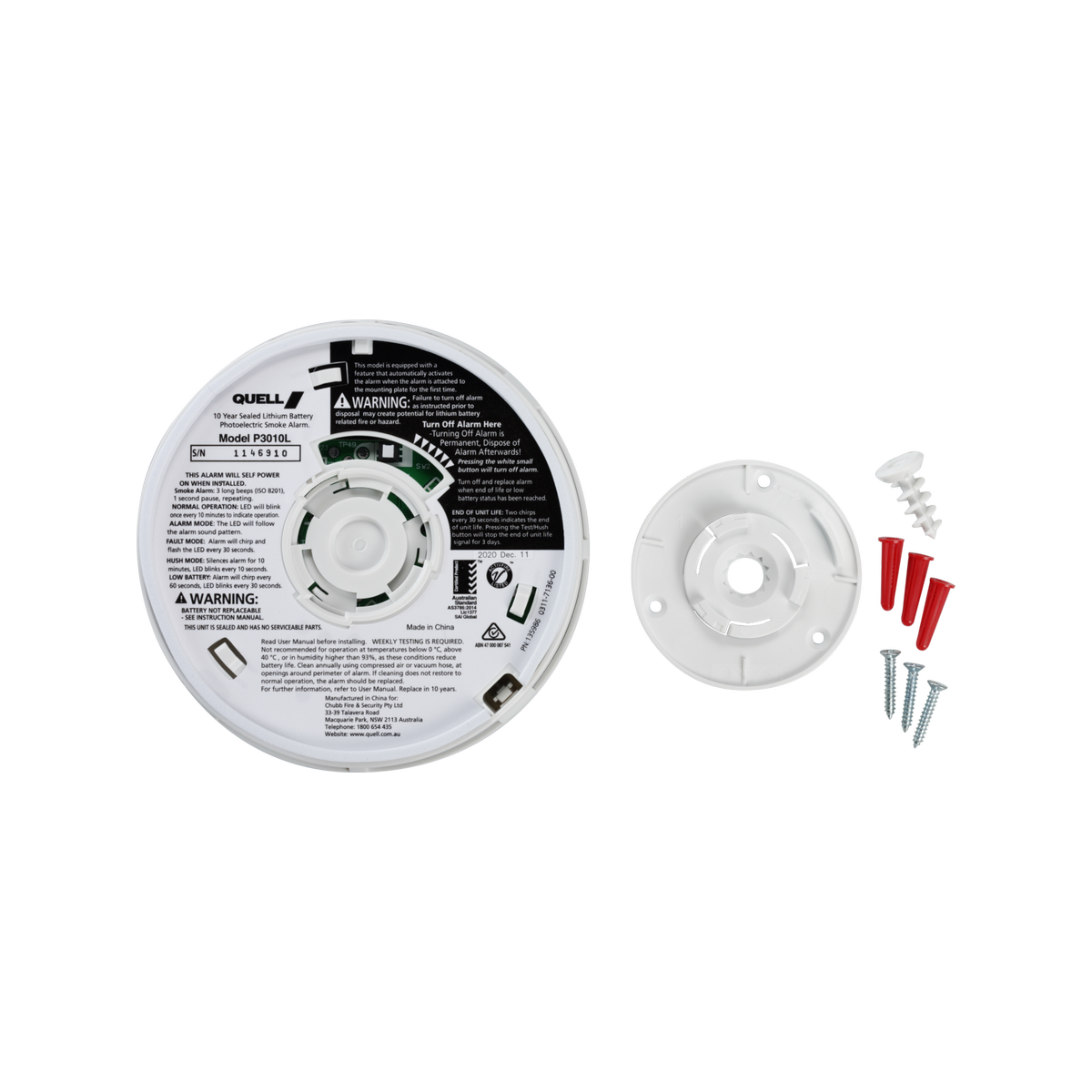 Quell Worry Free Photoelectric Alarm - 10 Year Battery - PVC - Reliable Safety - SuperSaverAU - view 4