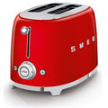 Smeg 50s Retro Style 2 Slice Toaster - Red, Six Browning Levels, Extra-Wide Slots - TSF01RDAU