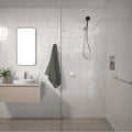 Flexispray Splash Bath and Shower Mixer Matte Black, Pin Lever, Round 110mm Cover Plate Wall Mount