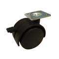 Move It 50mm Hooded Plate Furniture Castor with Brake, Nylon Twin Wheel, 50kg - 2 Pack