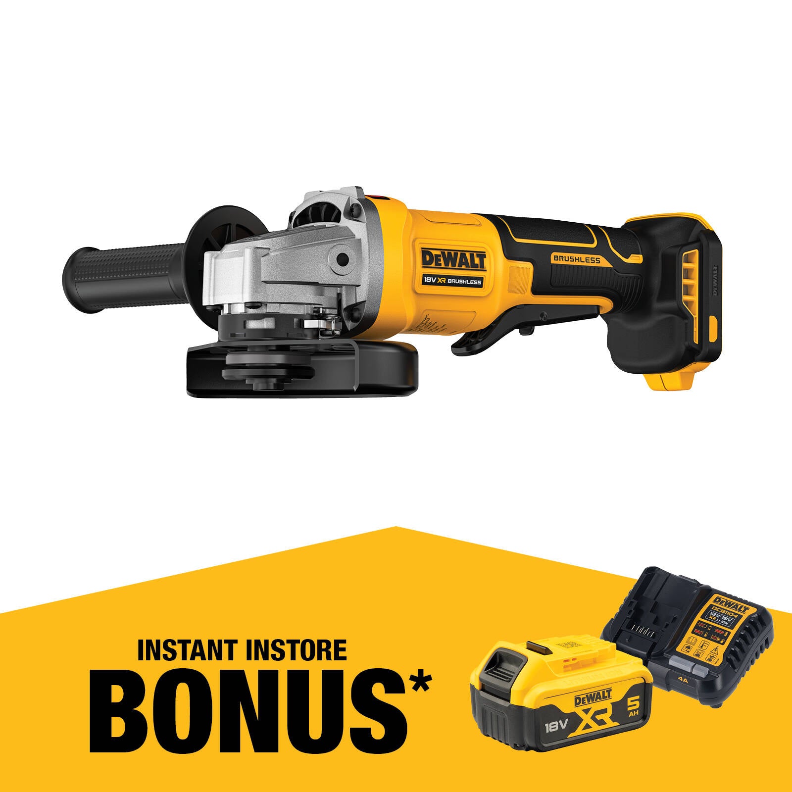 DeWALT 18V XR 125mm Angle Grinder with Paddle Switch Bare Unit DCG408N-XJ