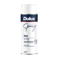 Dulux 340g White Flat Finish Spray Paint, Matte White, Indoor & Outdoor