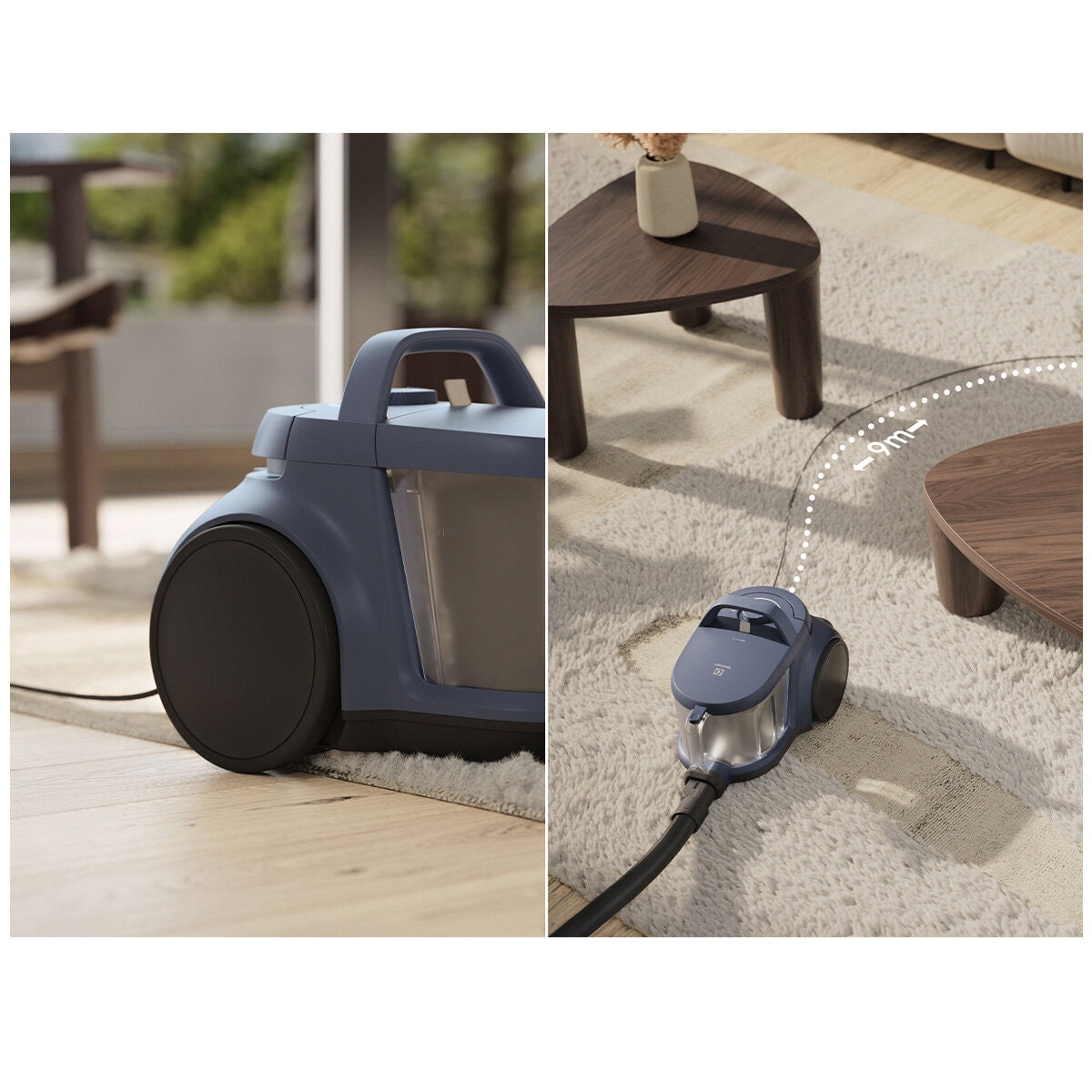 Electrolux 500 Pet bagless barrel vacuum - cyclone separator - pet nozzle - denim blue - EFC52513DB