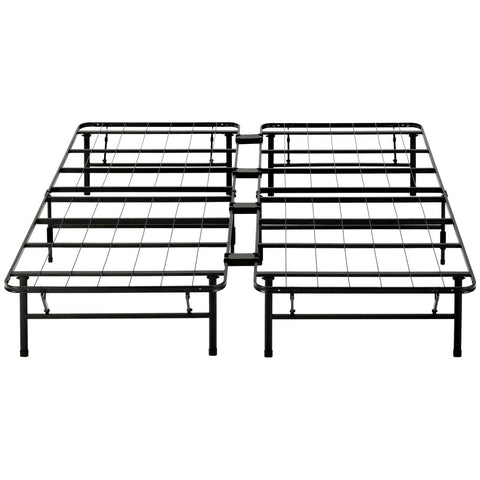 Zinus Smartbase Folding Bed Frame King - Black Steel, 33cm Under-Bed Clearance - AU-SBBK-14K