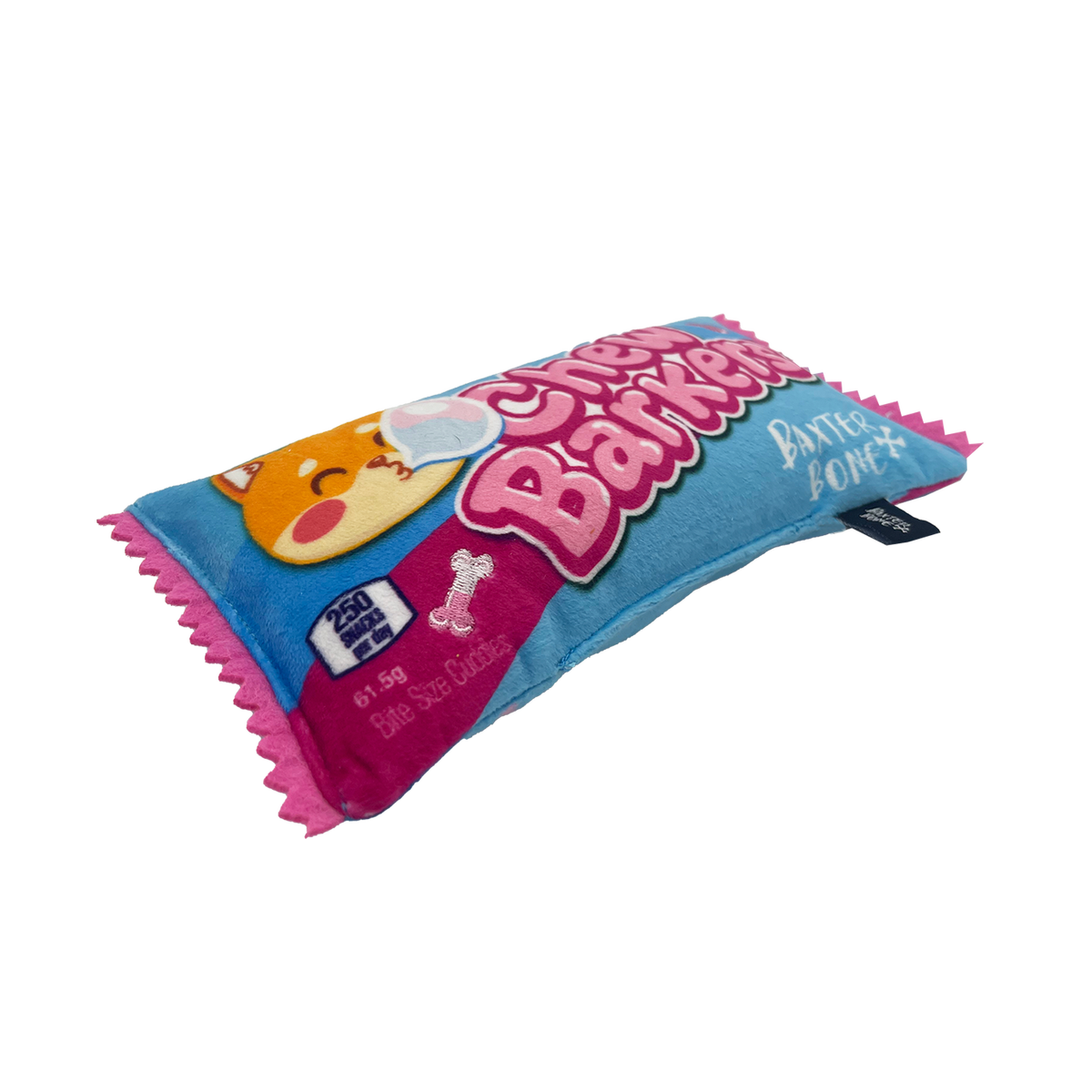 Baxter Bone Chewbarkers Plush Pet Toy - 200mm x 110mm x 40mm - Durable Squeaker - SuperSaverAU - view 2