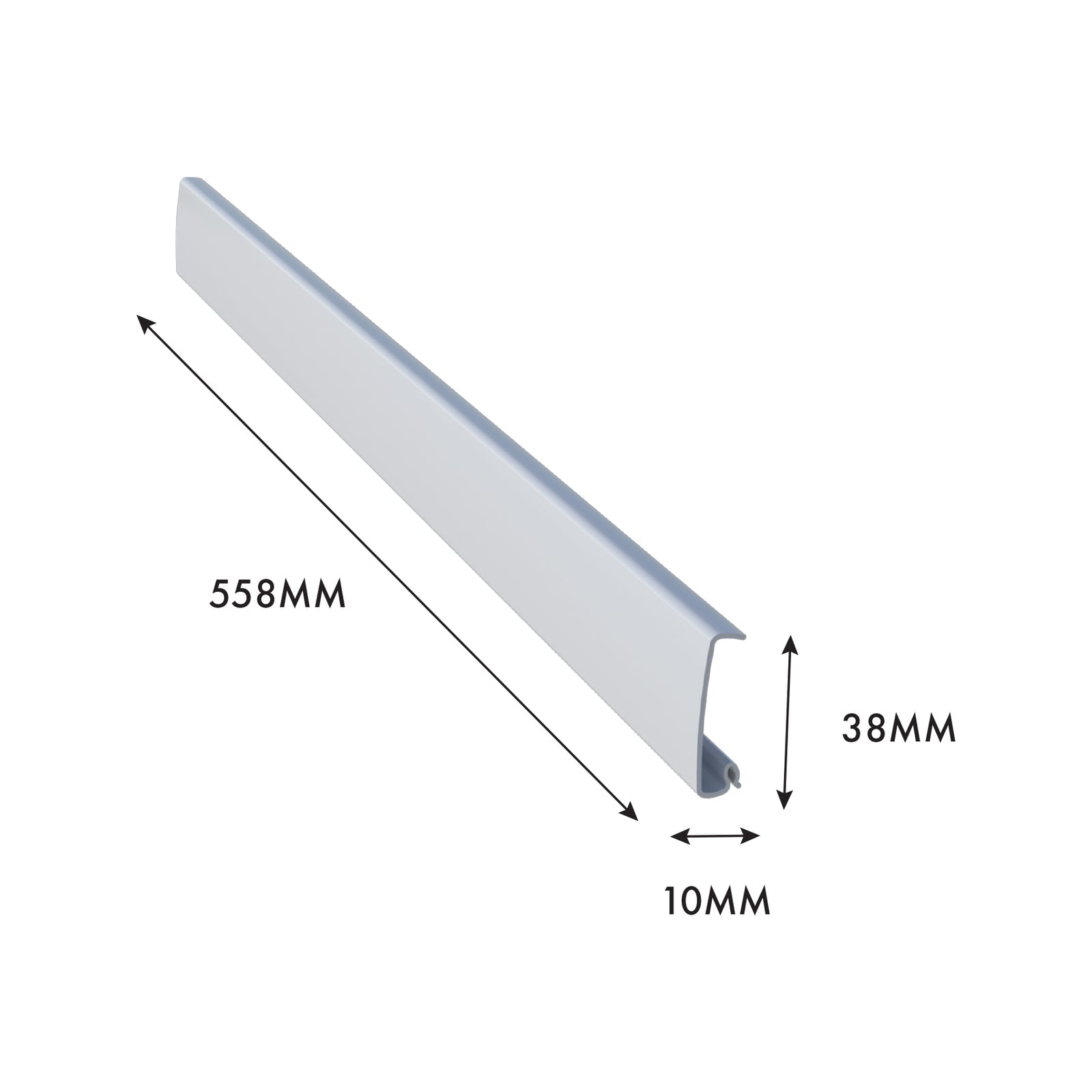 Flexi Storage Home Solutions White Double Slot Hang Track Cover - 558mm Plastic Spacer
