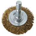 Josco 100mm Wheel Brush - Brass Coated Steel - Rust Removal Tool - SuperSaverAU - view 1