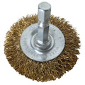 Josco 100mm Wheel Wire Brush - Brass Coated High Carbon Steel Wire