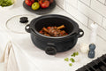Morphy Richards Slow Cooker - Sear and Stew Pot, Toughened Glass Lid, Low to High Heat, Matte Black - MRSC65BK
