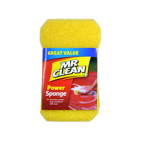Mr Clean Power Sponge - 200mm x 125mm - Polyurethane - Heavy Duty Cleaning - SuperSaverAU - view 1