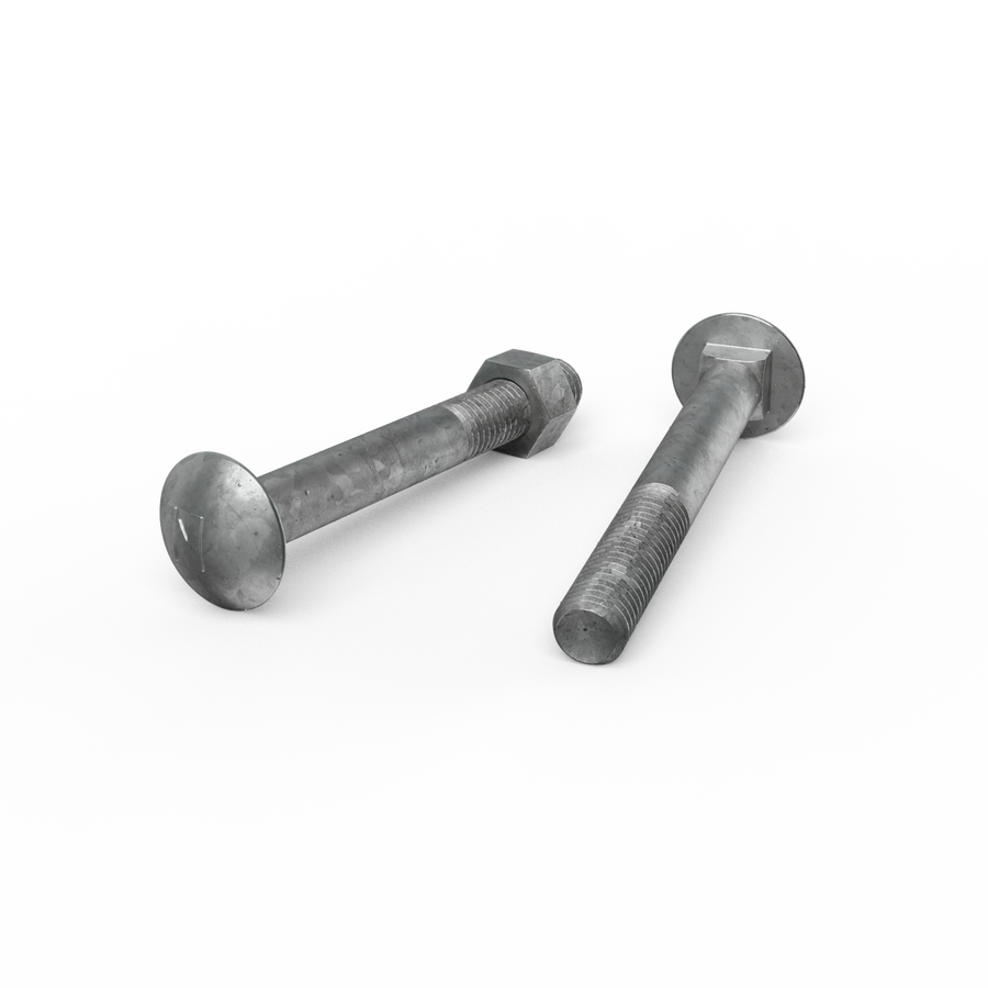Zenith M12 x 100mm Hot Dip Galvanised Cup Head Bolts Nuts Each - SuperSaverAU - view 1
