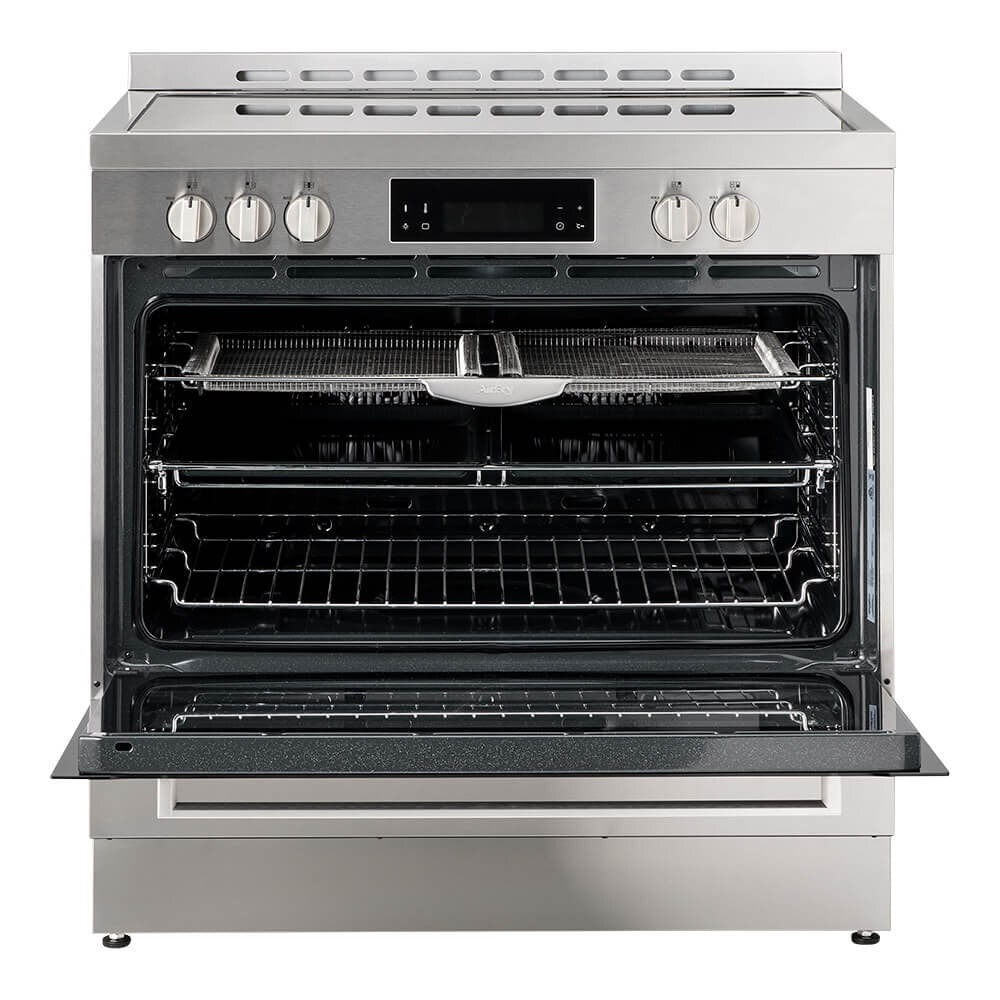 Whirlpool 90cm Ceramic Freestanding Oven - Inox, 133L, AirFry Function, Five Cooking Zones - WS91V9KPX