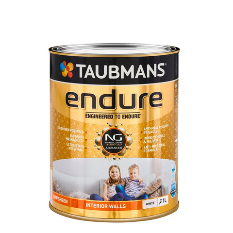 Taubmans 1L Low Sheen Endure Interior Walls Paint - White - Stain Resistant - SuperSaverAU - view 1