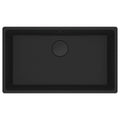 Franke Maris Single Bowl Flush Mount Sink - Matte Black Fragranite, Matt Black Waste - MRG210-72MB-B