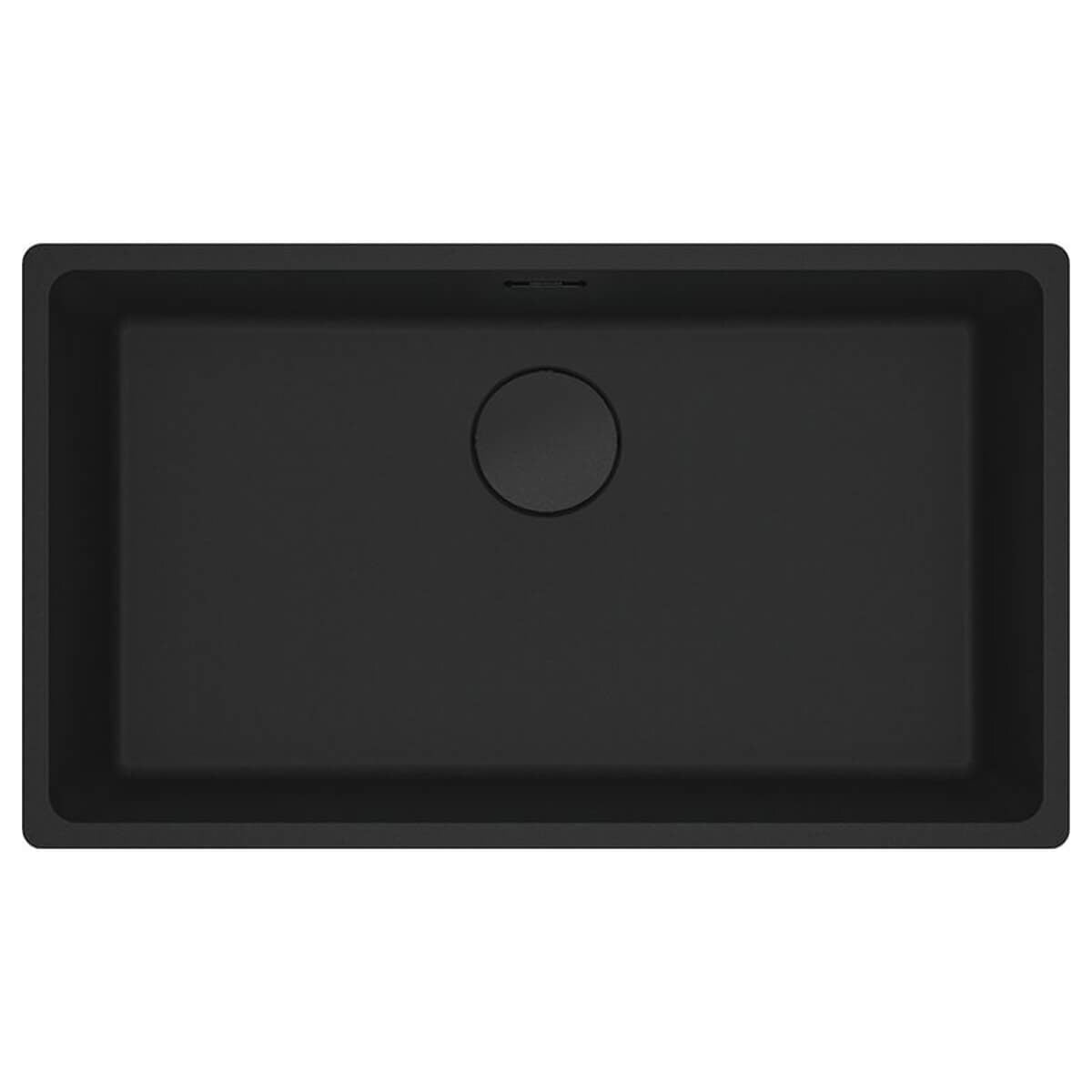 Franke Maris Single Bowl Flush Mount Sink - Matte Black Fragranite, Matt Black Waste - MRG210-72MB-B