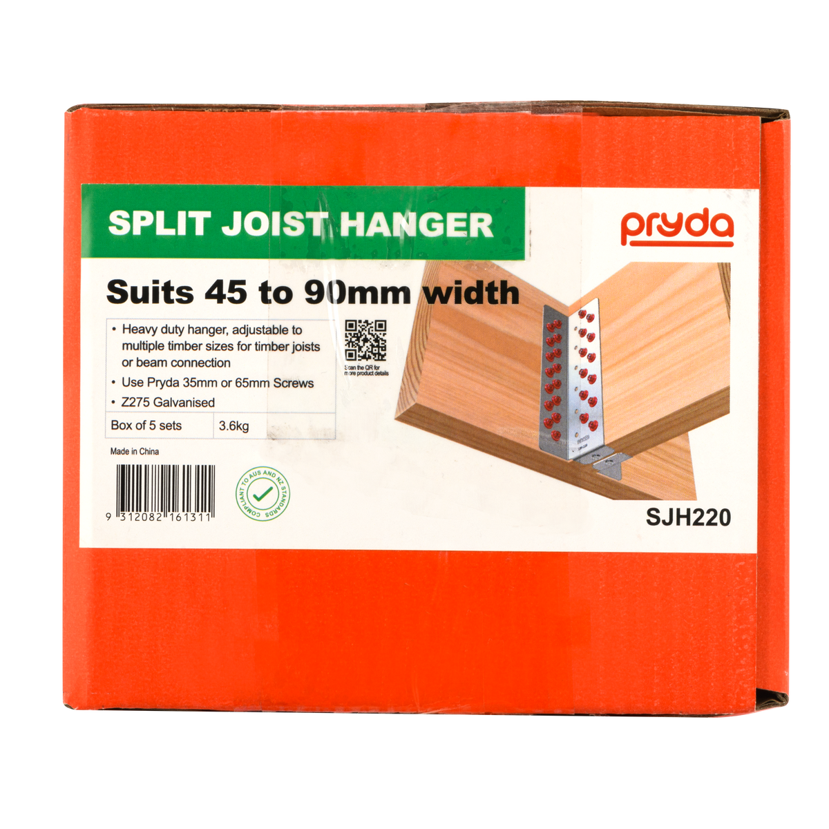Pryda 220mm Split Joist Hanger Pair 1l 1r - Timber Connector - Adjustable - SuperSaverAU - view 3