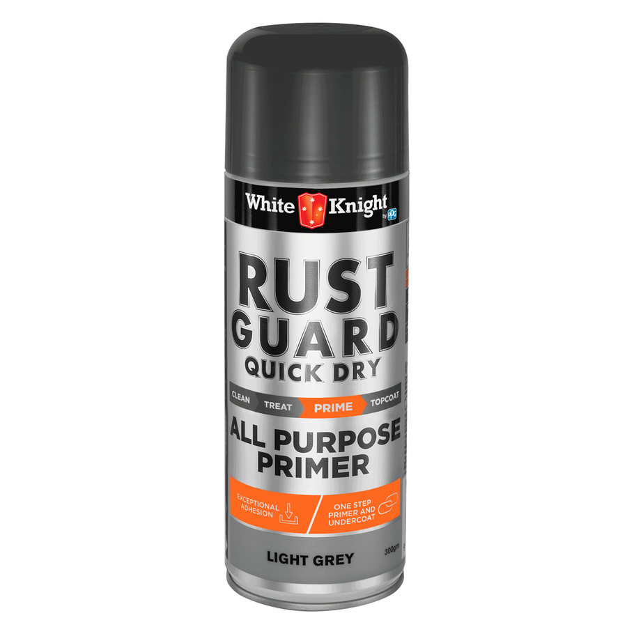 White Knight Rust Guard 300g Quick Dry Primer Spray Paint Light Grey - SuperSaverAU - view 1