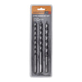 Craftright 200mm 3 Piece Auger Drill Bit Set, Carbon Steel, 140mm Depth