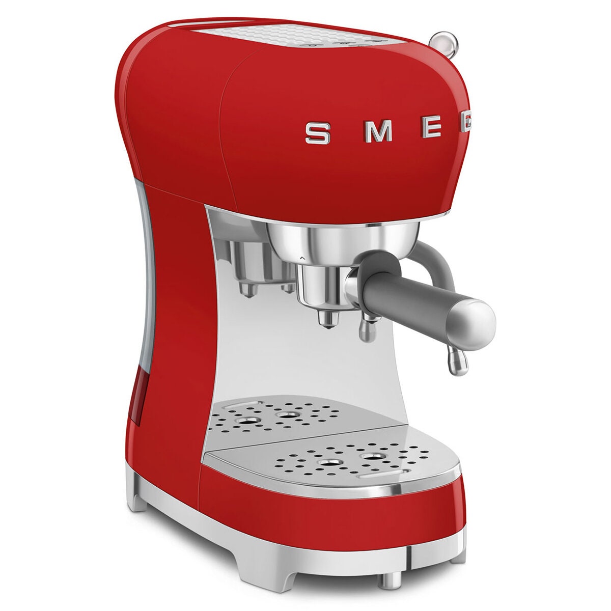 Smeg 50s Style Espresso Coffee Machine - 15 Bar, ThermoBlock, Steam Wand, Red - ECF02RDAU