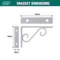 Carinya Scroll Stayed Bracket - 150 x 100mm - Powder Coated Steel - White - SuperSaverAU - view 4
