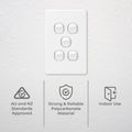 Deta X6 White Five Vertical Switch - 5 Gang - Polycarbonate - Durable - SuperSaverAU - view 2