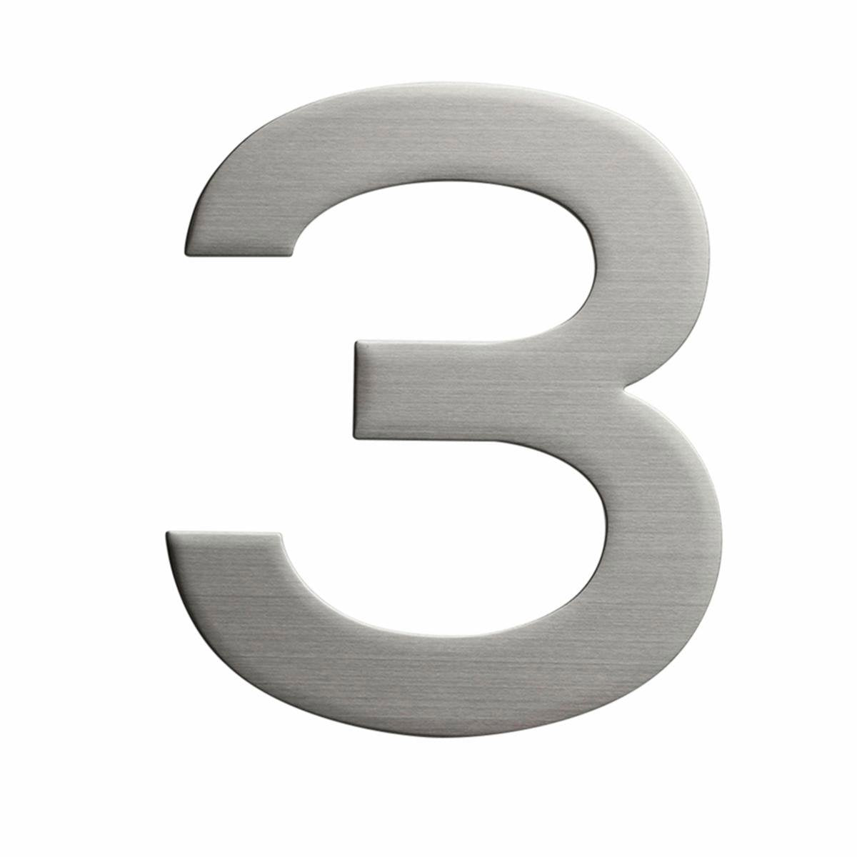 Sandleford 150mm Stainless Steel House Number 3 - Silver - Rust Resistant - SuperSaverAU - view 1