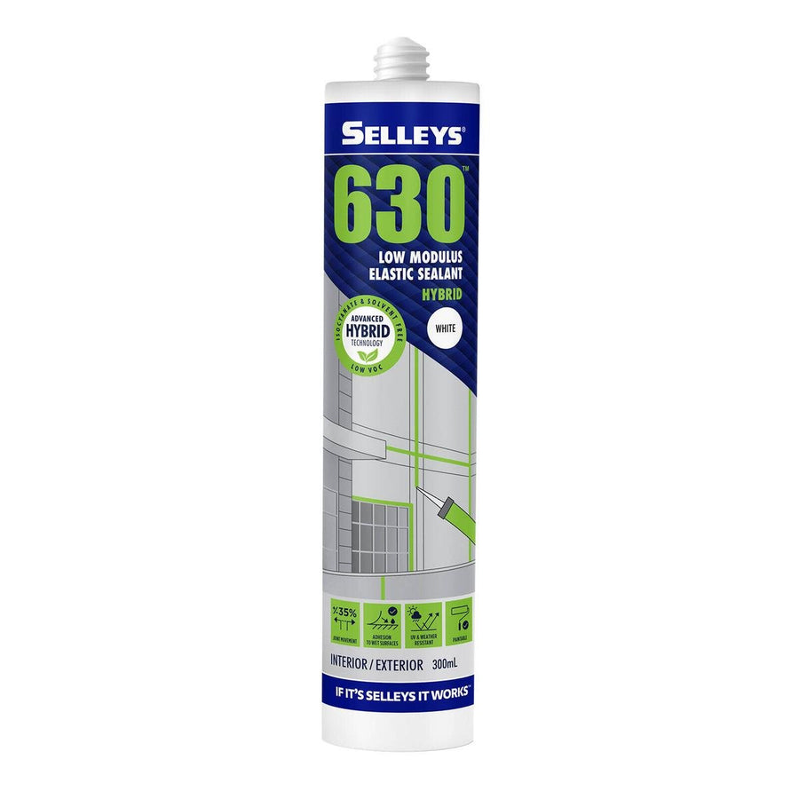 Selleys 300ml White 630 Low Modulus Flexible Sealant - UV Resistant - Paintable - SuperSaverAU - view 1
