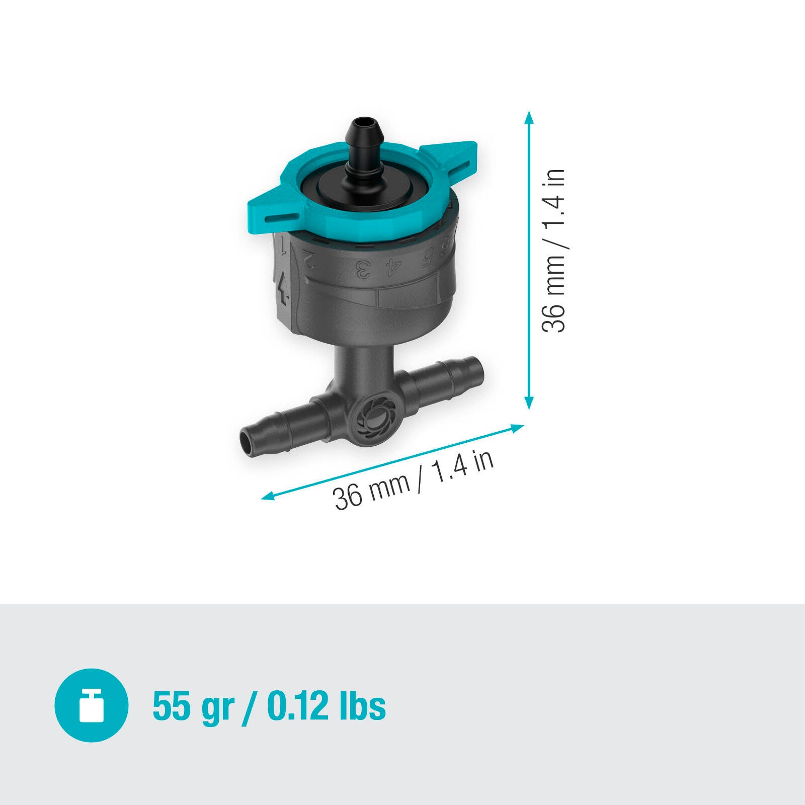 GARDENA 1-8L/h Pressure Compensating Adjustable Inline Drip Head 5 Pack
