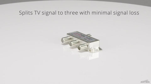 Antsig 3 Way F-Connector Splitter 5-2400MHz Zinc/Aluminium AP143