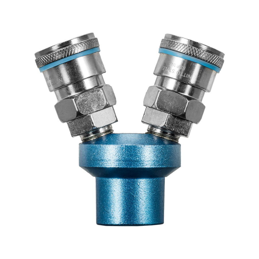 Powerfit ¼” Female 2-Way Splitter Coupler - High-Quality Steel - Nitto Style - SuperSaverAU - view 1
