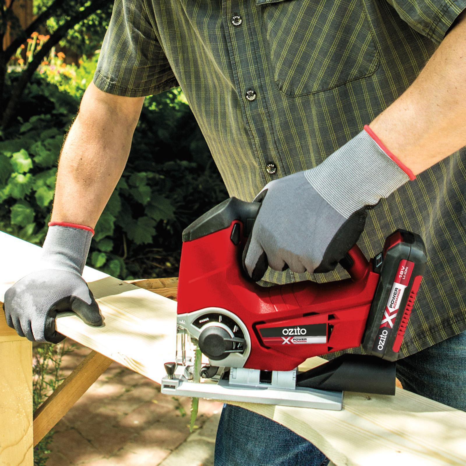 Ozito PXC 18V Cordless Jigsaw PXJSS-600 - Skin Only, 45 Degree Bevel, 2400 SPM, 25mm Stroke