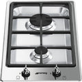 Smeg 30cm 2 Burner Gas Cooktop - Stainless Steel - Ultra Low Profile - Flame Failure System - PGA32G