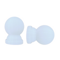 Pillar Products 16mm White Powdercoated Steel Ball Curtain Rod Finials, Pair