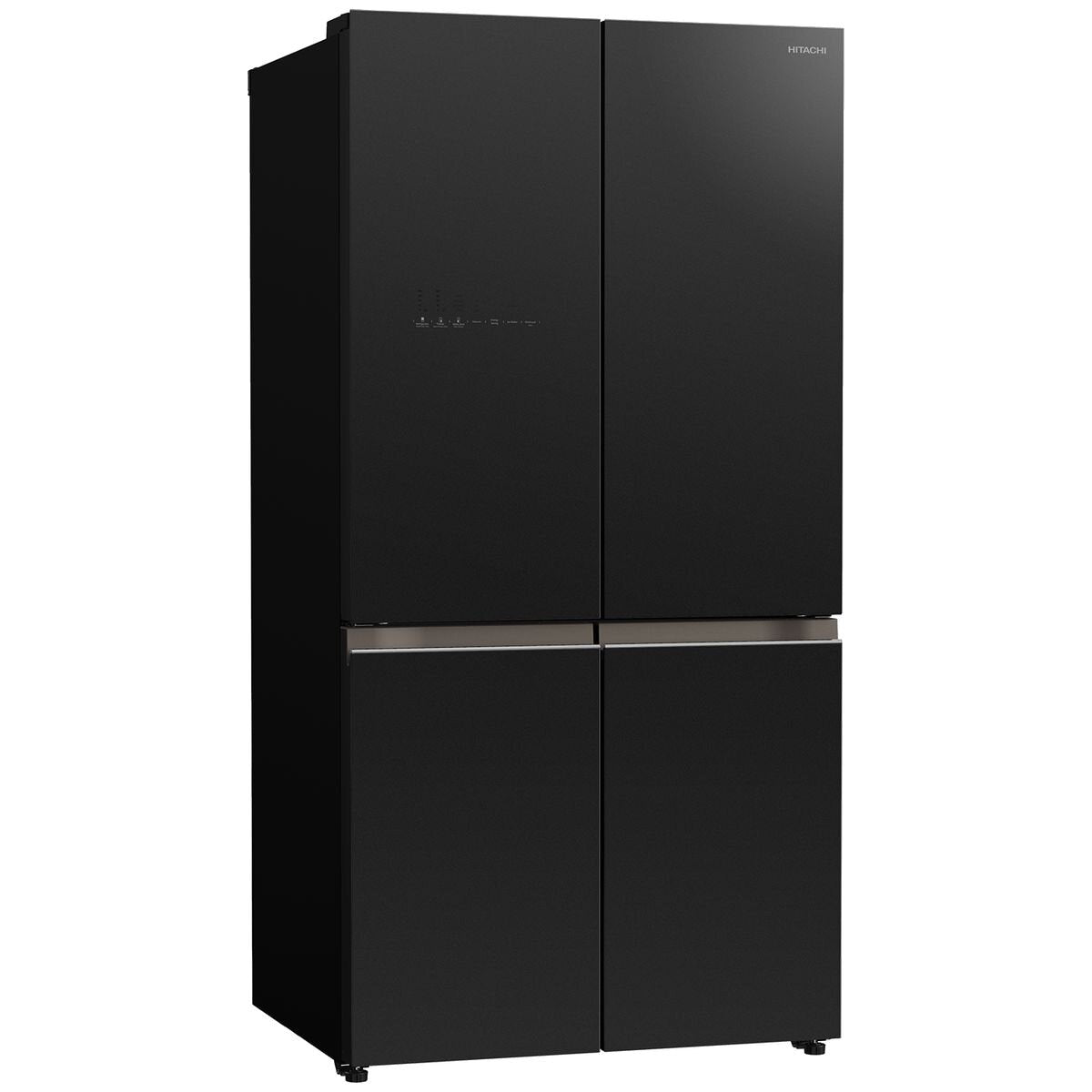 Hitachi 569L French Door Fridge - Black Glass Finish, Vacuum Compartment, Auto Ice Maker - RWB640VT0-1GBK