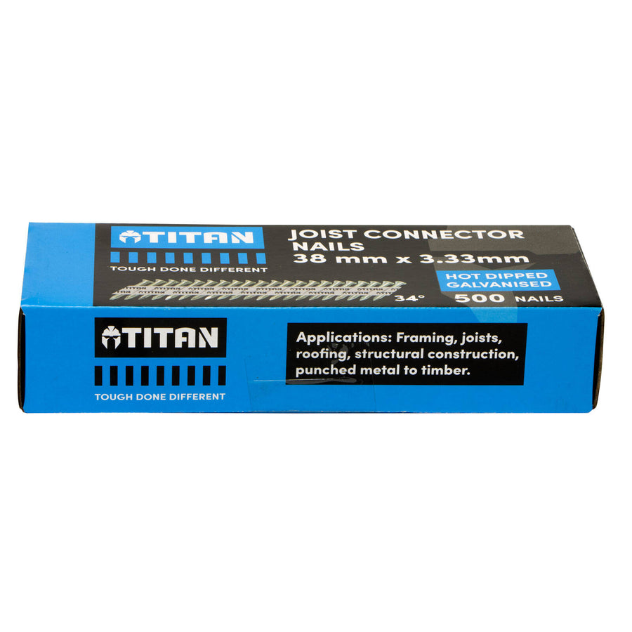 Titan 38 x 3.33mm Hot Dipped Galvanised Joist Connector Nails 500 Pack
