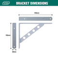 Carinya Heavy Duty Circle Stayed Bracket 250x195mm White Steel - SuperSaverAU - view 4