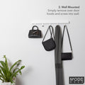 Mode Over Door Coat Rack - 5 Chrome Hooks - White Board - Durable Design - SuperSaverAU - view 3