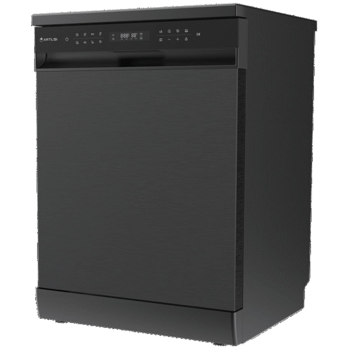 Artusi 60cm Freestanding Dishwasher 15 Place Settings - Matte Black, 8 Programs, Touch Controls - ADW5009MB
