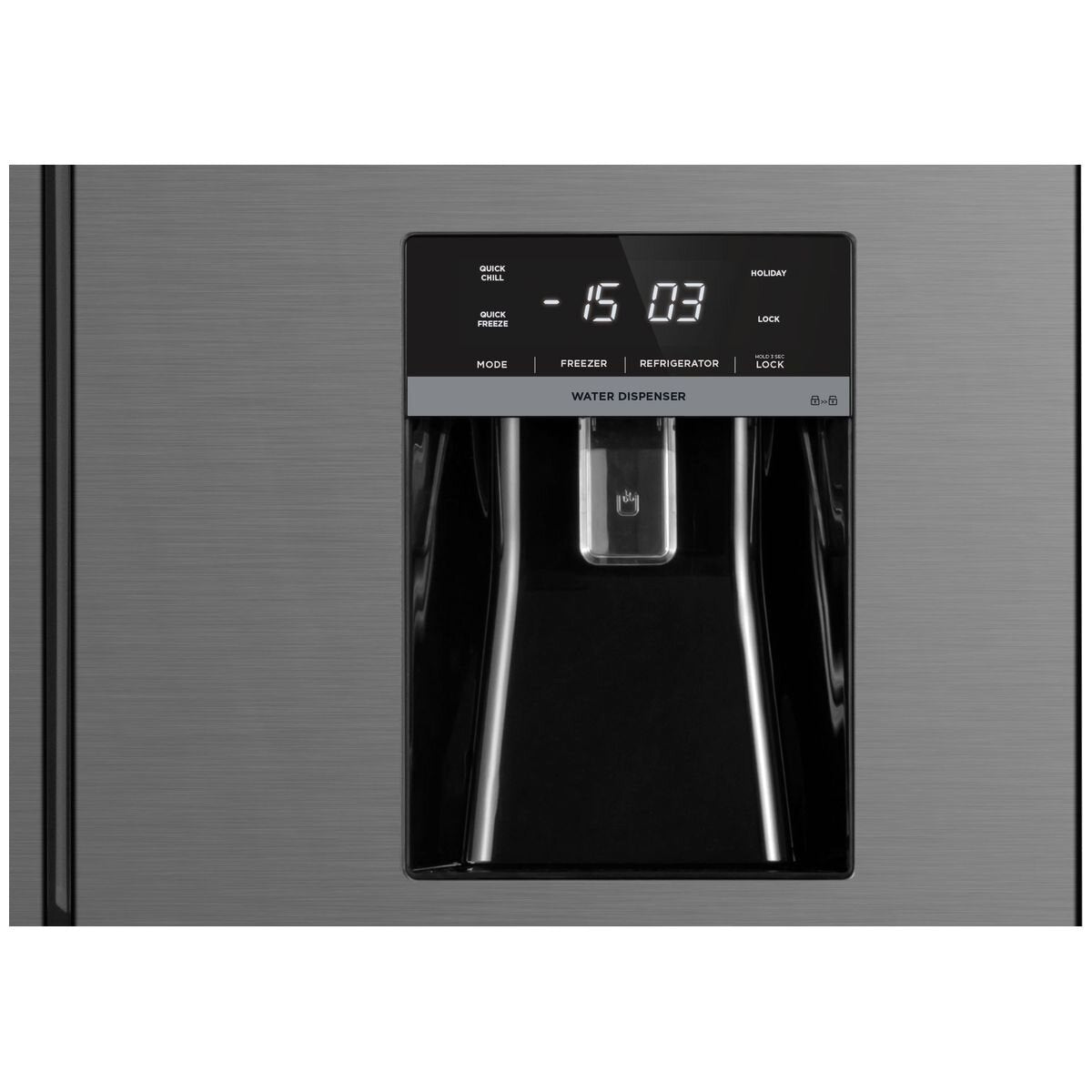 Westinghouse 492L French Door Fridge - Charcoal Matte Black, Non-Plumbed Water Dispenser, 4 Star - WQE4960BA