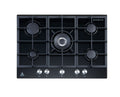 Trinity 70cm 5 Burner Gas Cooktop - Black Tempered Glass - Wok Burner - Cast Iron Trivets - TRG700BK
