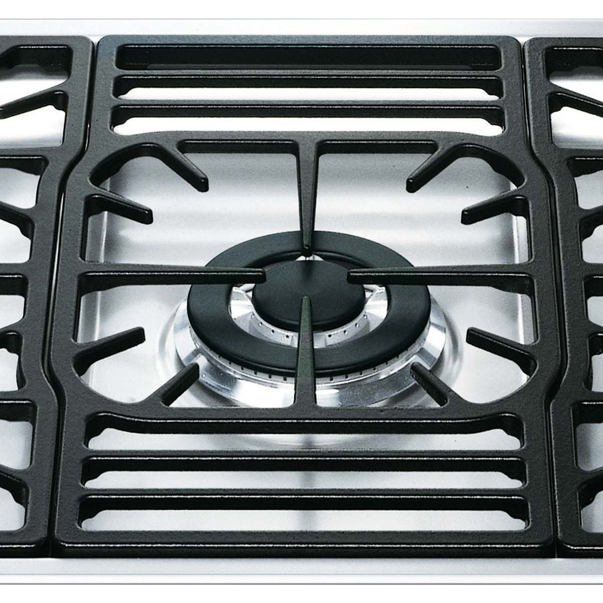 Smeg 90cm 5 Burner Gas Cooktop - Satin Stainless Steel - Wok Burner - Ultra-Low Profile - PGA95-4