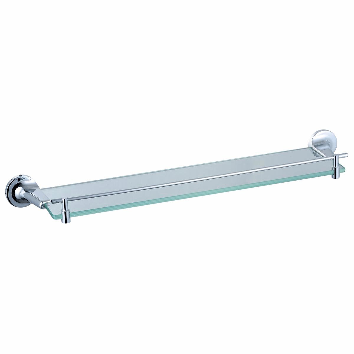 Mondella Prelude Chrome Glass Shelf - 585mm x 57mm x 132mm - Metal & Glass - SuperSaverAU - view 1