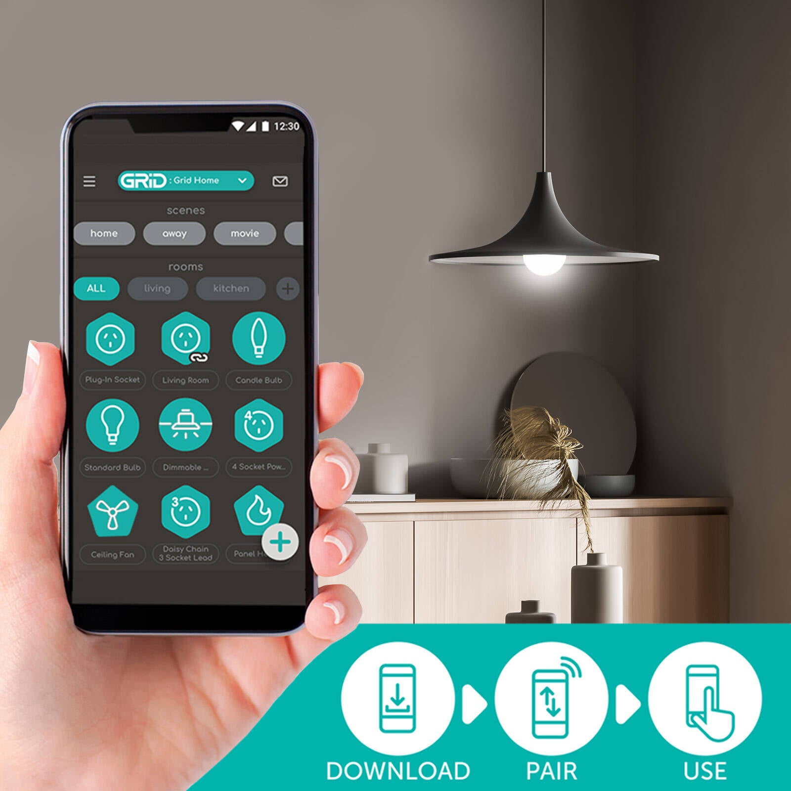 Arlec E14 LED 470lm 5.5W RGB Grid Connect Smart Fancy Round Globe (GLD364HA)