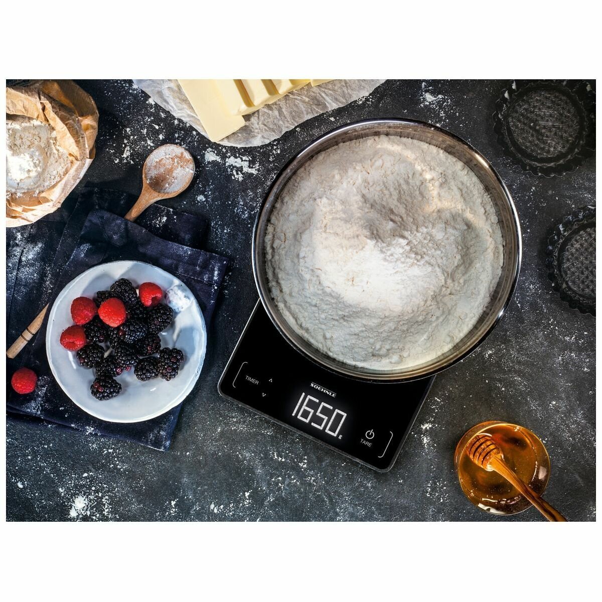 Soehnle Page Profi 100 digital kitchen scale pack of 2 - 15kg capacity, LED display, timer - S61506-2PK