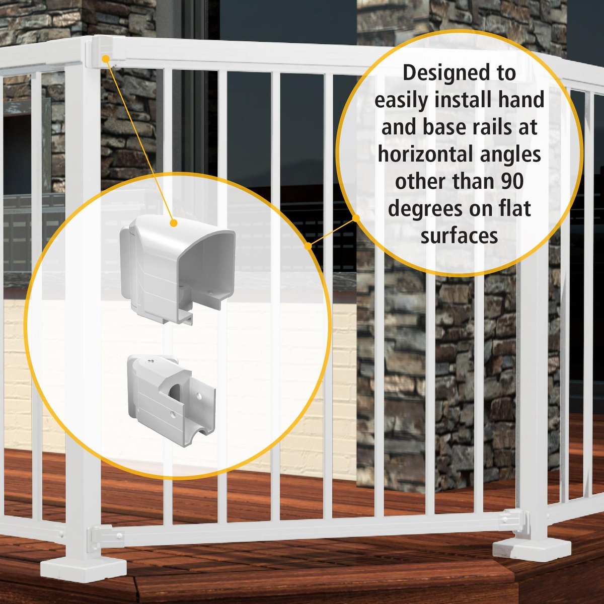 Peak White Aluminium Deck Balustrade Horizontal Angle Bracket Kit - 1 Pack - 45mm x 102mm x 63mm - Easy Installation - Rust Resistant - SuperSaverAU - view 5