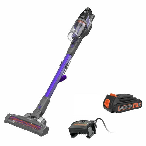 Black & Decker 18V 4-in-1 cordless pet stick vacuum - 58 minute max runtime, Purple - BHFEV182CP-XE