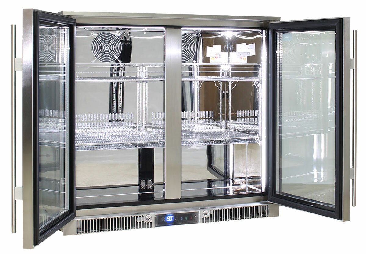 Rhino 248L Outdoor Beverage Centre - Stainless Steel, Heated Glass Doors, Lockable - ENV2H-SS