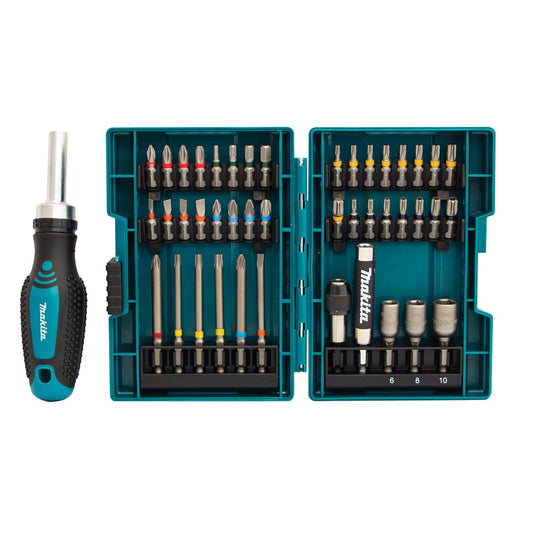 Makita 43 Piece Screwdriver Bit Set - 160mm x 190mm x 50mm - Colour-Coded Bits