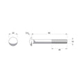 Zenith Cup Head Bolt - M10 x 90mm - Hot Dipped Galvanised - 25 Pack - SuperSaverAU - view 3